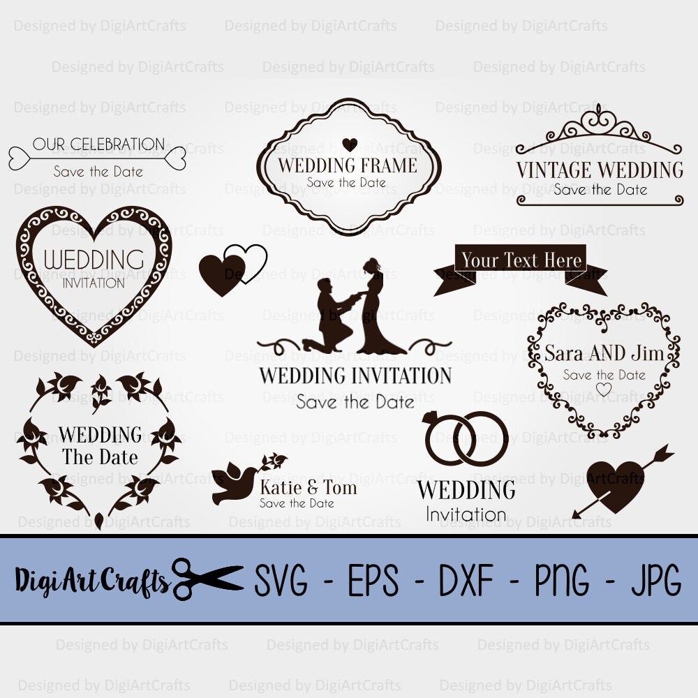 Download Wedding SVG files / Save the date clip art / Wedding Boarders
