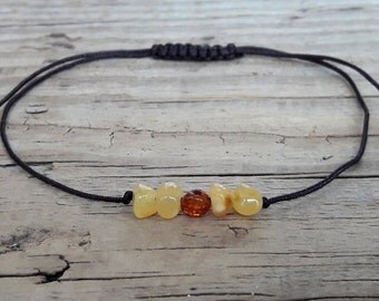Cognac honey baltic amber bracelet natural polished baltic amber bracelet honey cognac amber knotted bracelet amber bracelet adults