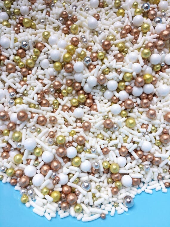 Edible Sprinkles All gold everything Dragees sprinkle mix