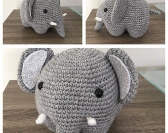 Handmade crochet elephant plush stuffed toy