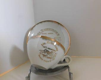 Vintage Mt Rushmore Souvenir Mini Tea Cup matching mini Plate 22 Karat Gold Trim China Souvenir Teacup and Souvenir Mini Plate Collectible