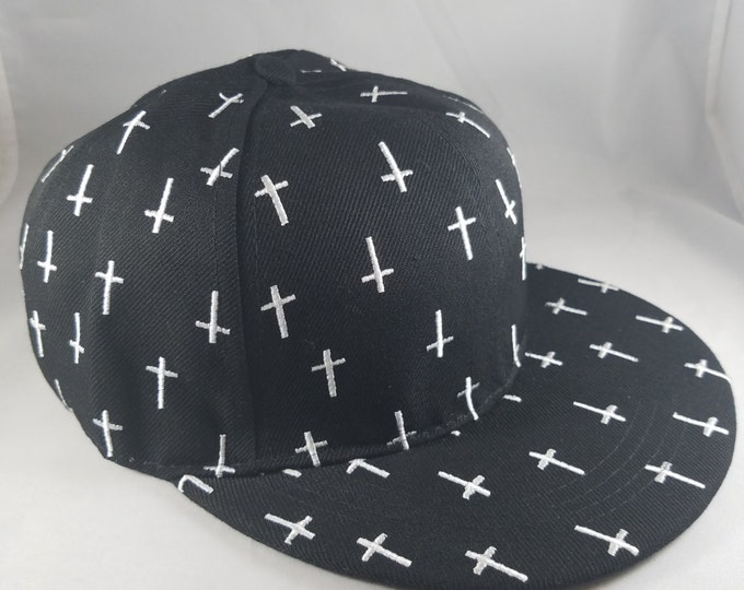 Black Cross Snapback Hat