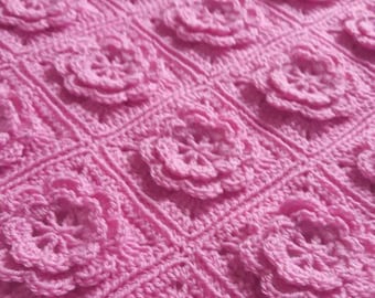 Pink Crochet Baby Blanket, Crochet Blanket Baby, Car Seat Blanket, Baby Shower Gift For Baby, Receiving Blanket, Christening Gift Girl,