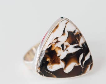 RESERVED! Please do not purchase. All Natural • solid sterling SILVER • Ring • Size 9 • Beautiful Peanut Jasper