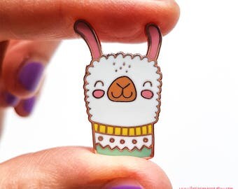 Alpaca Love enamel pin // Alpaca hard enamel pin, Lama, brooch, lapel pin, hard enamel, pin badge.