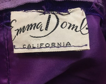 Exceptional royal purple Emma Domb Full length dress of the 1960s