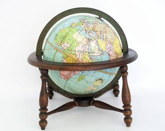 Vintage World Globe Weber Costello Scarce 8" c 1930