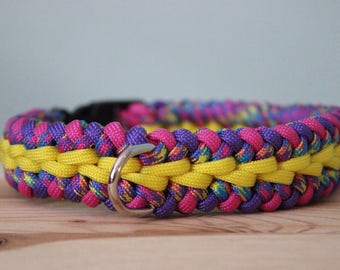 Custom 'Waterfall' Weave Paracord Dog Collar