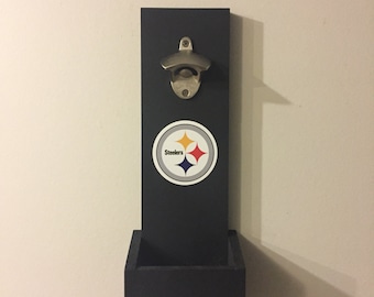 Pittsburgh Steelers Hanging Bottle Opener / Wall Mounted Bottle Opener / Steelers Gift / Man Cave