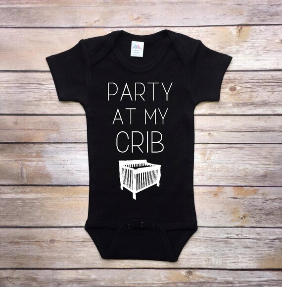 Party at my crib Baby Boy Onesie Baby by LittleGrungeClothing