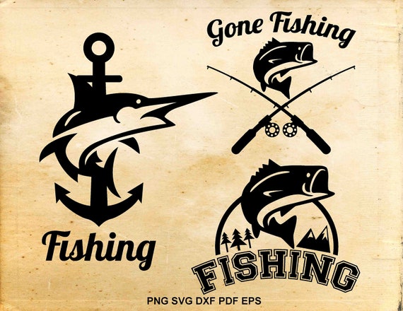 Fishing svg files Fishing clipart Gone fishing Cut files