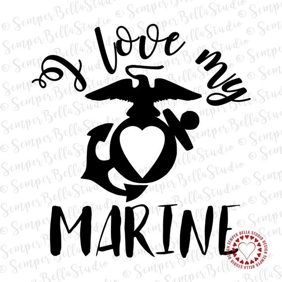 I Love My Marine Decal USMCMarine CorpsMarine