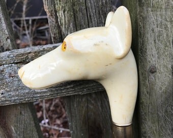 Vintage Walking Stick Cane with Greyhound Whippet Lurcher Handle