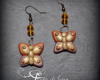 fimo earrings | butterfly earrings | autumn earrings | drop earrings | autumn jewelry | polymerclay earrings | Earrings style "thun"