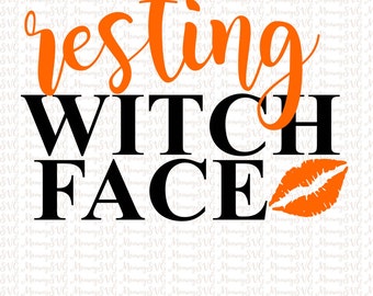 Halloween SVG, Resting Witch Face SVG, Cut File, Cricut File, Silhouette SVG