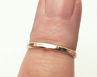 dainty rose gold toe ring, boho jewelry, toe ring pink gold, rose gold toe ring, toe ring, hammered toe ring, pink gold midi ring, boho ring