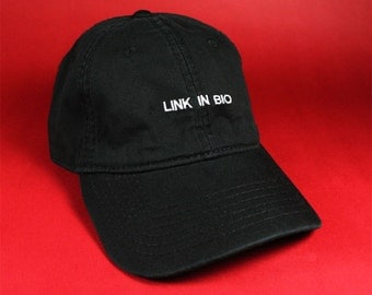 LINK IN BIO Black Pink White Dad Hat Dad Cap Baseball Hat Baseball Cap Embroidered Low Profile Casquette Strap Back Adjustable Cotton