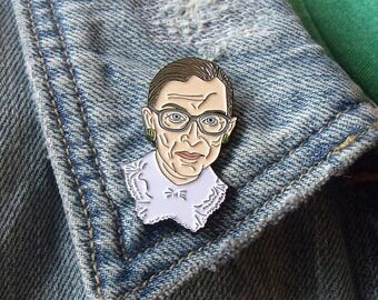 Ruth Bader Ginsburg Enamel Pin, Lapel Pin, Feminist Enamel Pin, Feminist Art, RBG pin, Notorious RBG, Lawyer Pin, SCOTUS, Law school gift