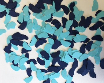 Blue Baby Feet Confetti - 200 pieces - Baby Shower Confetti - Blue Baby Feet - Boy Baby Shower Decorations - Table Decorations