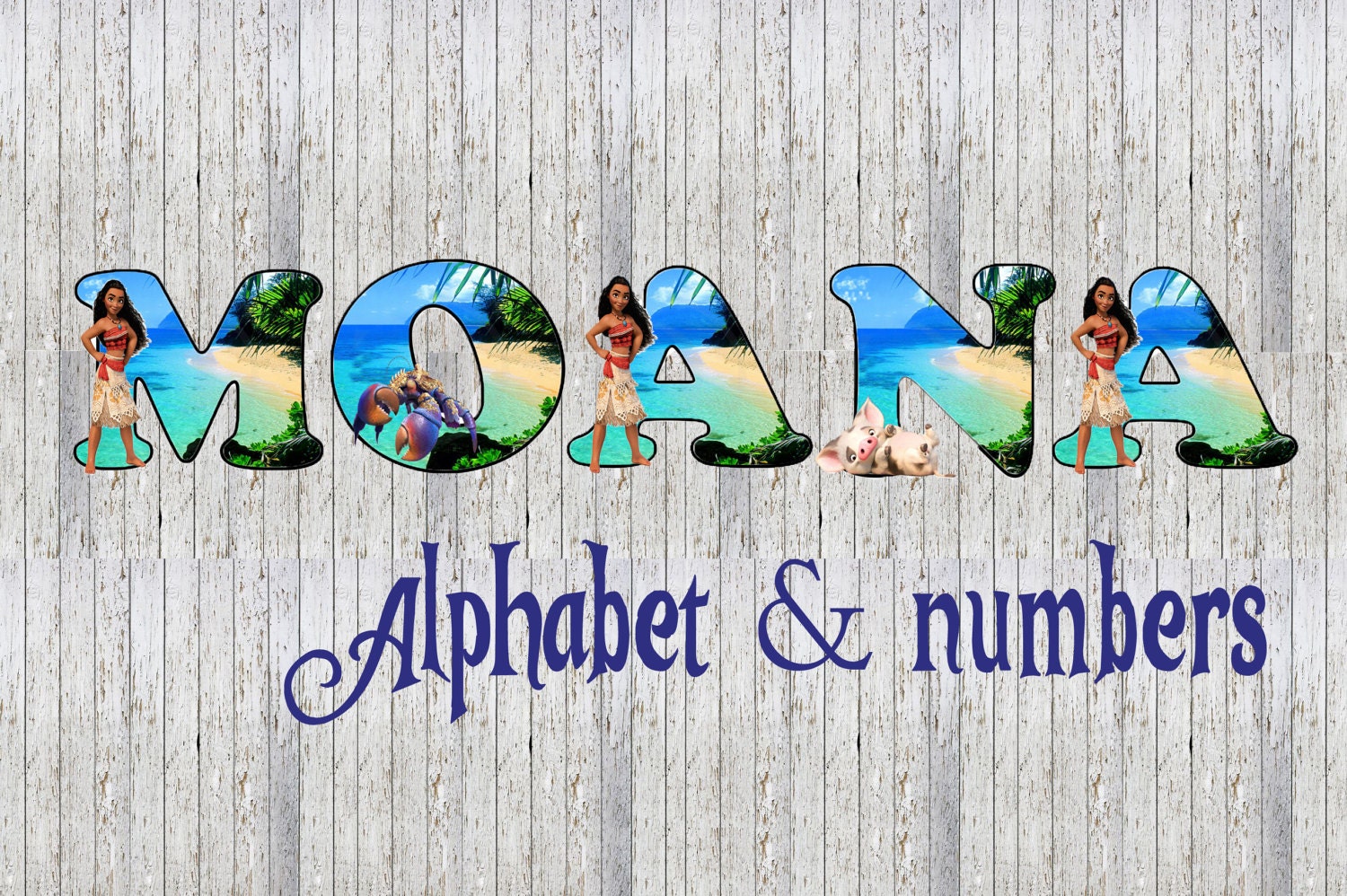 moana 35 alphabet and number images party event letter pack