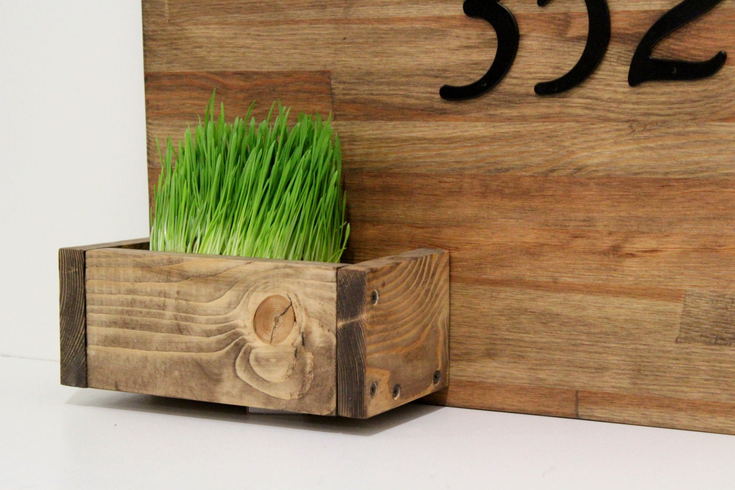House Numbers Sign Planter box Rustic Address Planter