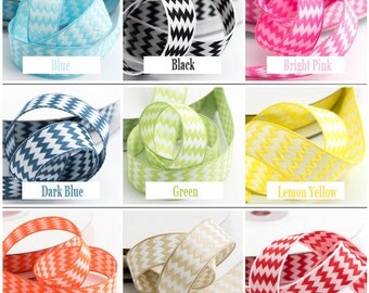 Zig Zag Ribbon, Chevron Ribbon, Double Sided Ribbon, Decorative Ribbon, Full Reel Ribbon, Craft Ribbon, Gift Wrap Ribbon, 15mm x 10M Ribbon