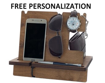 Charging Station, Christmas Gift for Dad from Son, Boyfriend Christmas Gift, Gifts for Him, Husband Christmas Gift Personalized Gift for Men