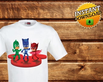 Pj Masks T-Shirt-Printable Disney Pj Masks Iron on Transfer Shirt-Pj Masks decoration party-Pj Masks Invitation-Pj Masks Iron On TransferDIY