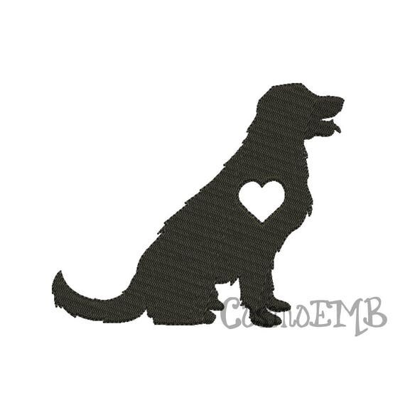 8 Size Golden Retriever Silhouette Embroidery Applique design