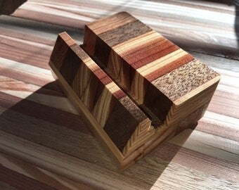 One-of-a-kind cell phone holder office gift rustic gift business card holder gift for clients iPhone docking stations company gift desks