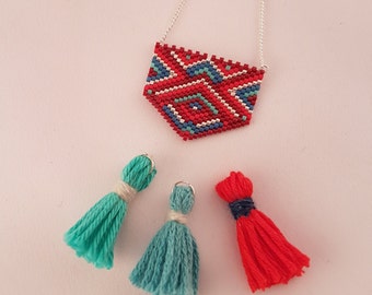 Ohneka colors red, blue and silver necklace