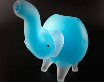 Bob M Elephant Glass Smoking Pipe, Smoking Pipe, Glass Pipe, Cute Pipe, Blue-Black-Red-Green-Orange