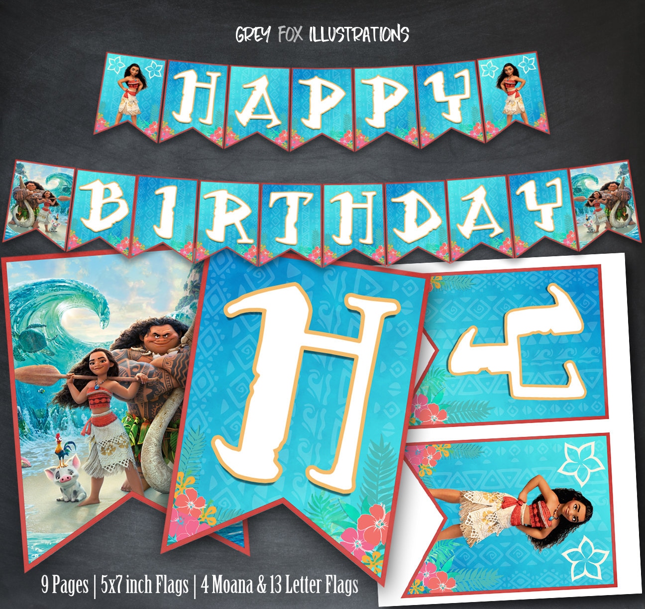 moana banner moana birthday banner princess moana party