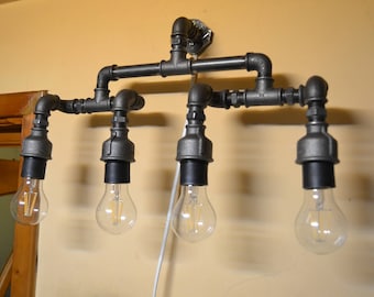 Wall light edison bulb | Etsy UK - Wall pipe lamp,Industrial Vanity Light, Bathroom Light, Steampunk Light,  Wall Sconce, Wall Light, Edison Bulbs, Pipe Light
