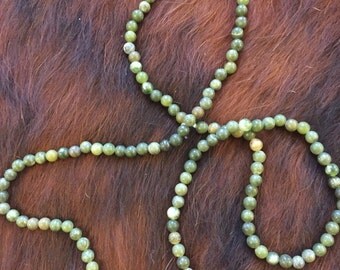 Jade Beaded Necklace - Long Glass Bead Necklace - Beaded Choker - Boho Necklace - Personalized & Custom Jewelry - Mother's Day Gift