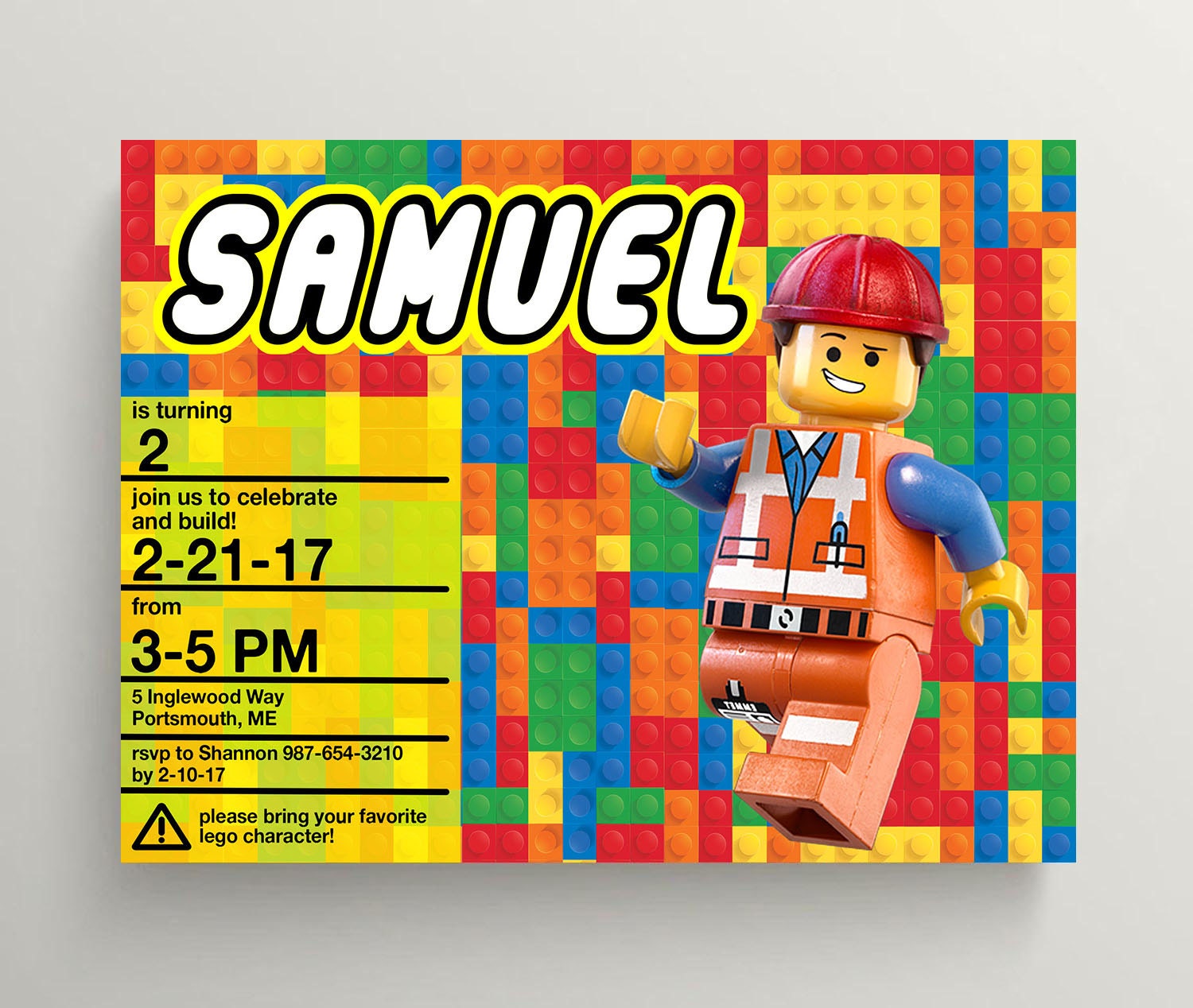 Lego Party Invitations 6