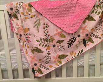 Apple Blossom Minky Baby Blanket