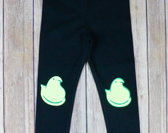 Leggings, Peeps Leggings, Easter Leggings, Easter Pants, Easter Outfit, Spring Outfit, Easter