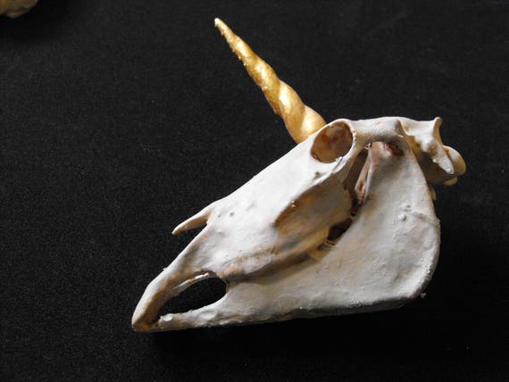 3D Print Gothic Unicorn Skull 5 10 Hand Painted
