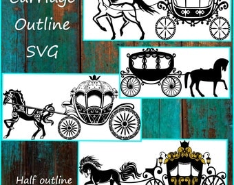 Carriage SVG - Princess Carriage Svg - Horse & Buggy Svg - Designs made for Cricut and Silhouette