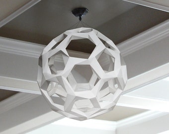 Make your own Sphere paper lamp | DIY decoration | Pendant light | Printable PDF pattern | Modern & minimalist lighting