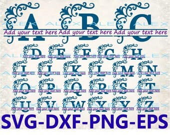 70% OFF, Alphabet Split Monogram Svg, Split Letter Monogram, Alphabet frame Font Svg, Dxf, Eps, Png files, Silhouette Cut Files