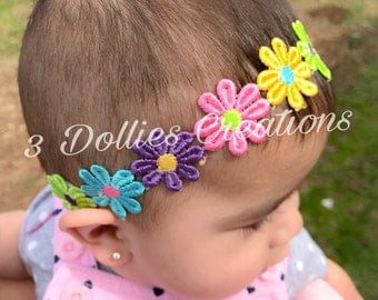 Flower Headband, Spring Colors