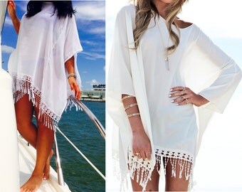 boho dress Festival swimsuit cover up plus size linen kimono boho beach cover up beach dress wife gift for her best friend mom