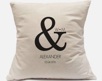 6th Anniversary Gift For Him Gift Personalized Pillow Case 100% Cotton Canvas Customize with your information 14x14 and 18x18