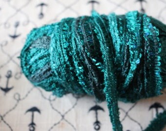 30 Four Skeins of JEWEL toned yarn for ruffled scarves some with sequins