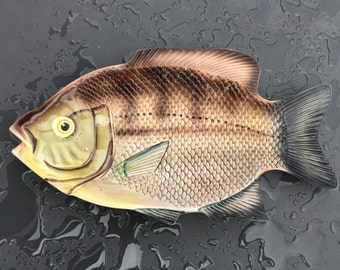 RESERVED for ML - Painted Ceramic Fish - Decorative Platter