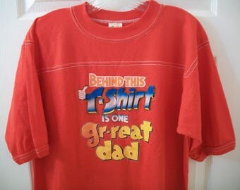 Vintage 80s Dad Jersey T tee Shirt Large L Bantams 50/50 Father's Day Pops Grandpa Gramps Paw Paw Big Daddy T-Shirt Iron On Glitter Transfer