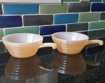 Fire King Oven Ware Soup Bowl with handle (set of two)