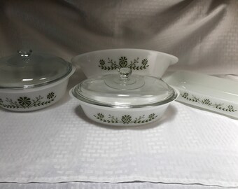 Glasbake Daisy Casserole Dishes